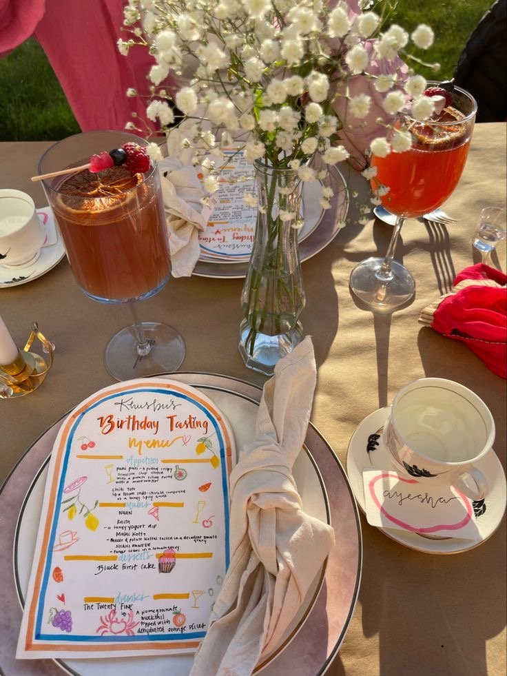 handwritten placenames and menu cards